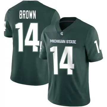 Youth Sean Brown Michigan State Spartans Nike Game Green Football Jersey