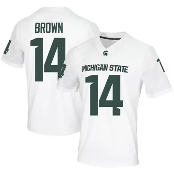 Youth Sean Brown Michigan State Spartans Nike Game White Football Jersey